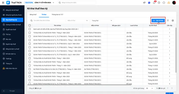 Hướng Dẫn Lập Tờ Khai Danh Sách Chi Tiết Số Tiền Nộp Thuế Tncn Đã ...