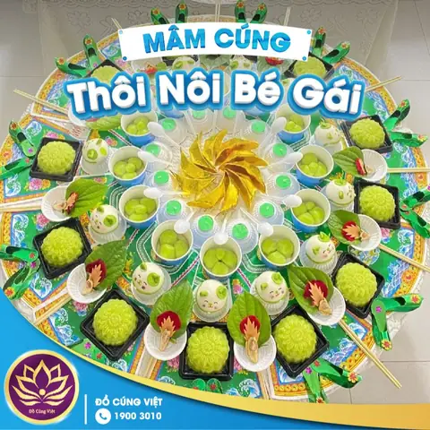 Mâm Cúng Thôi Nôi Bé Gái - Dịch Vụ Đồ Cúng Việt Hà Nội