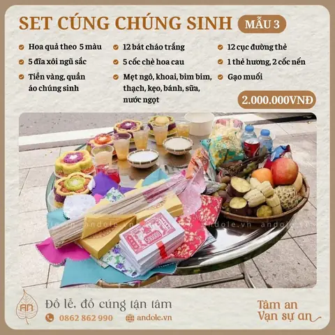 Set Cúng Chúng Sinh Đầy Đủ - Lễ Vật Chuẩn Phong Tục