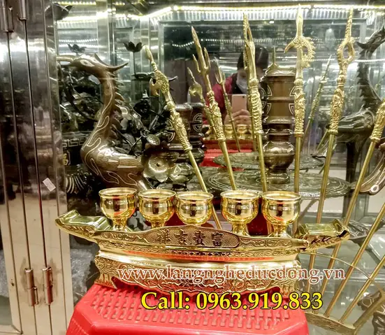 Bộ 5 Ly Bằng Đồng, Bộ Ly Nước Thờ Cúng Bằng Đồng, Bộ Ly Đặt Trên ...