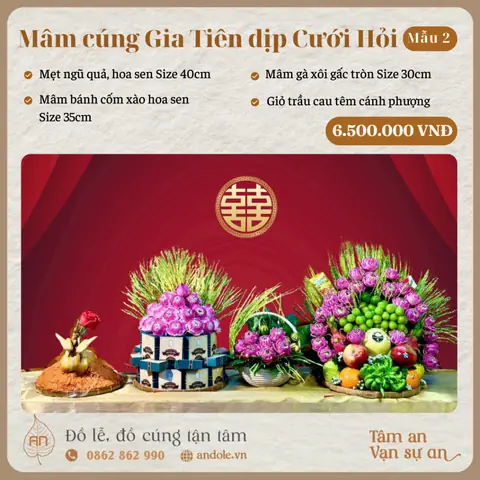 Mâm Lễ Cúng Thắp Hương Gia Tiên Ngày Lễ Ăn Hỏi