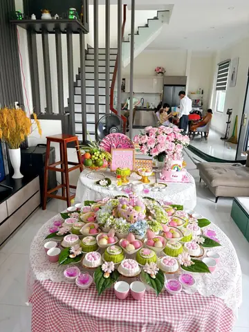 Mâm Cúng Đầy Tháng Bé Gái Đà Lạt