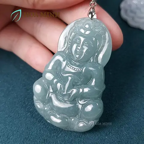 Mặt Dây Chuyền Phật Bà Quan Âm Chất Đá Cẩm Thạch Lam Ngọc Thể ...