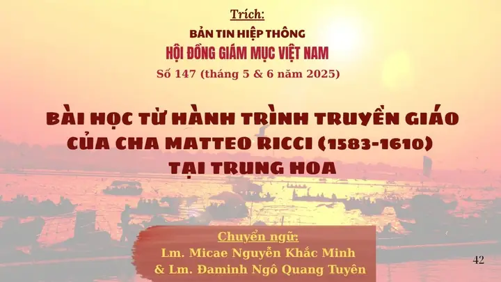 Bài Học Từ Hành Trình Truyền Giáo Của Cha Matteo ...