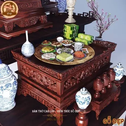 Top 10 Mẫu Bàn Để Mâm Cơm Cúng Đẹp, Sang Trọng Phù Hợp Mọi Không Gian