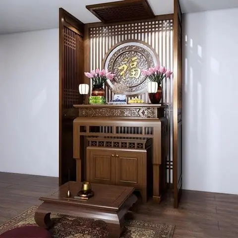 Gợi Ý Các Mẫu Vách Ngăn Bàn Thờ Đẹp, Tinh Tế Nhất 2024