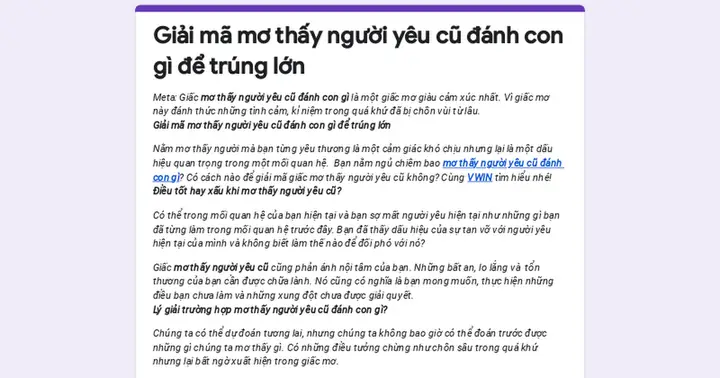 Mơ Thấy Quan Hệ Với Người Yêu Cũ Đánh Số Gì? Giải Mã Ý Nghĩa Và Con Số May Mắn