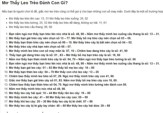Mơ Thấy Trèo Lên Cao Đánh Con Gì? Giải Mã Ý Nghĩa Và Con Số May Mắn