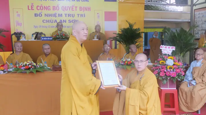 Tiền Giang: Lễ Công Bố Quyết Định Bổ Nhiệm Trụ Trì Chùa An Sơn ...