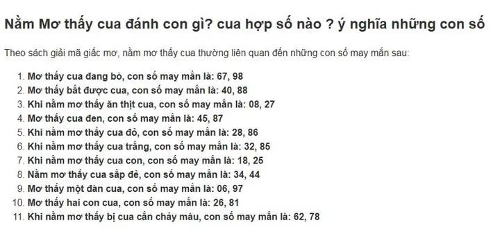 Nằm Mơ Thấy Bắt Cua Biển Đánh Số Gì? Giải Mã Chi Tiết Ý Nghĩa Và Con Số May Mắn