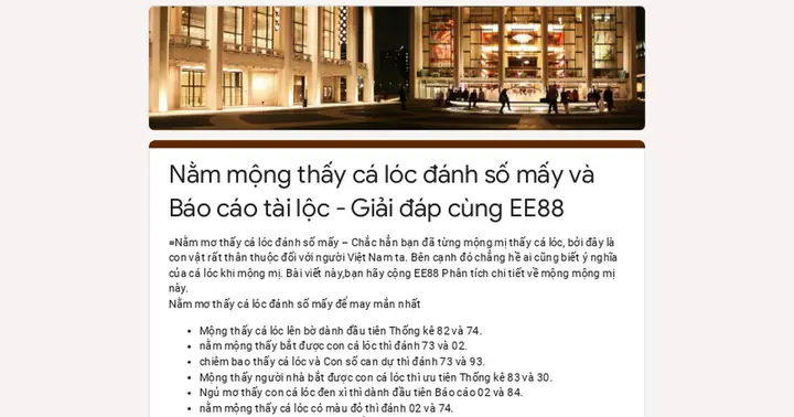 Nằm Mơ Thấy Bắt Được Cá Lóc Đánh Số May