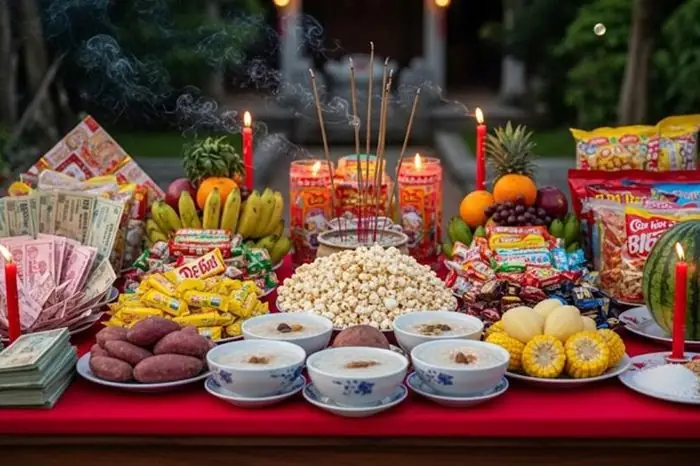 Hướng Dẫn Chi Tiết Cách Chuẩn Bị Mâm Cúng Rằm Tháng 7 Ngoài Trời Chuẩn Tâm Linh