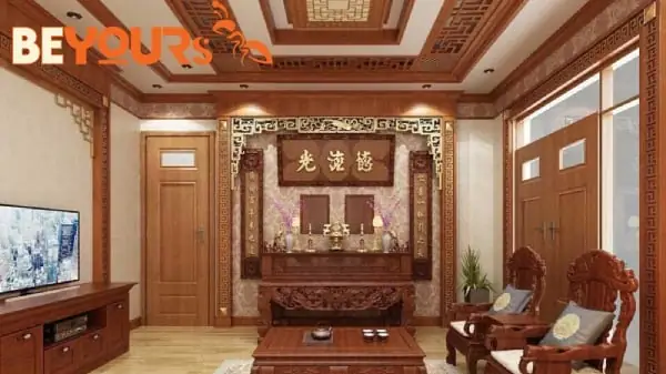 Mẫu Thiết Kế Không Gian Thờ Cúng Phòng Khách Đẹp Và Chuẩn Phong Thủy