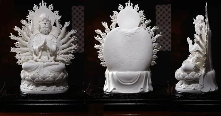 Tượng Phật Quan Âm Bằng Gốm Nghìn Mắt Nghìn Tay Cỡ Nhỏ