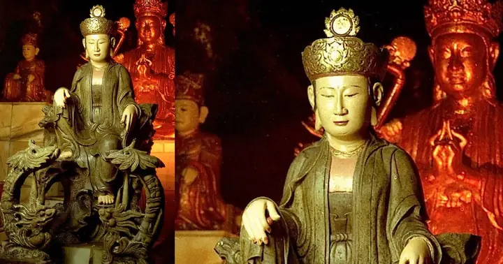 Tượng Phật Quan Âm Tọa Sơn Bằng Gốm