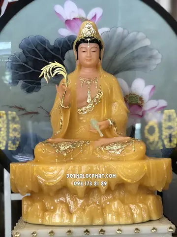71. Tượng Quan Âm Bồ Tát Ngồi Bệ Đá Thạch Anh Qabt-093
