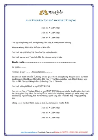 Văn Khấn Cúng Tổ Nghề Xây Dựng