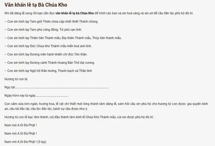 Văn Khấn Cúng Bà Chúa Kho: Cẩm Nang Toàn Tập Về Nghi Thức Vay Trả Tiền Tài Lộc