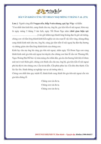 Văn Khấn Cúng Cô Hồn Tết Đoan Ngọ: Chi Tiết Từ A-z Cho Tín Ngưỡng Việt